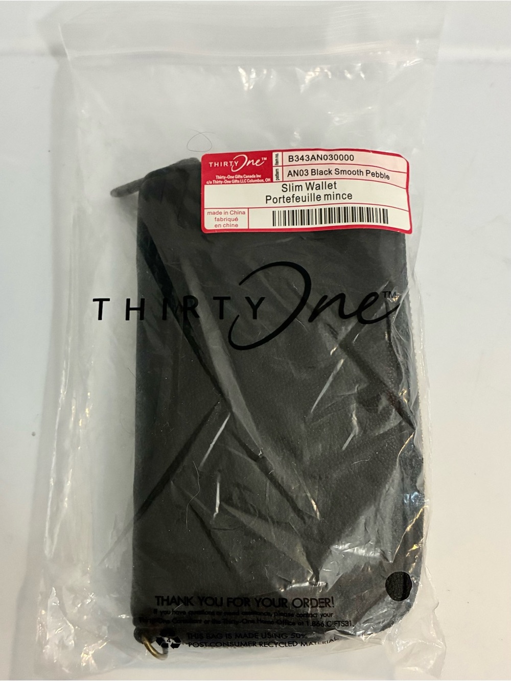 Thirty-One Slim Wallet - Black